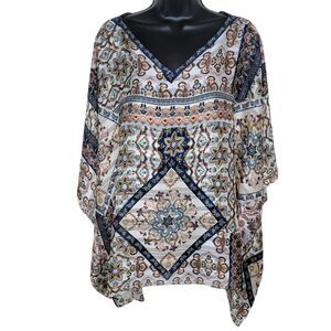 Simply Noelle Nwt boho satin poncho top One Size Osfm